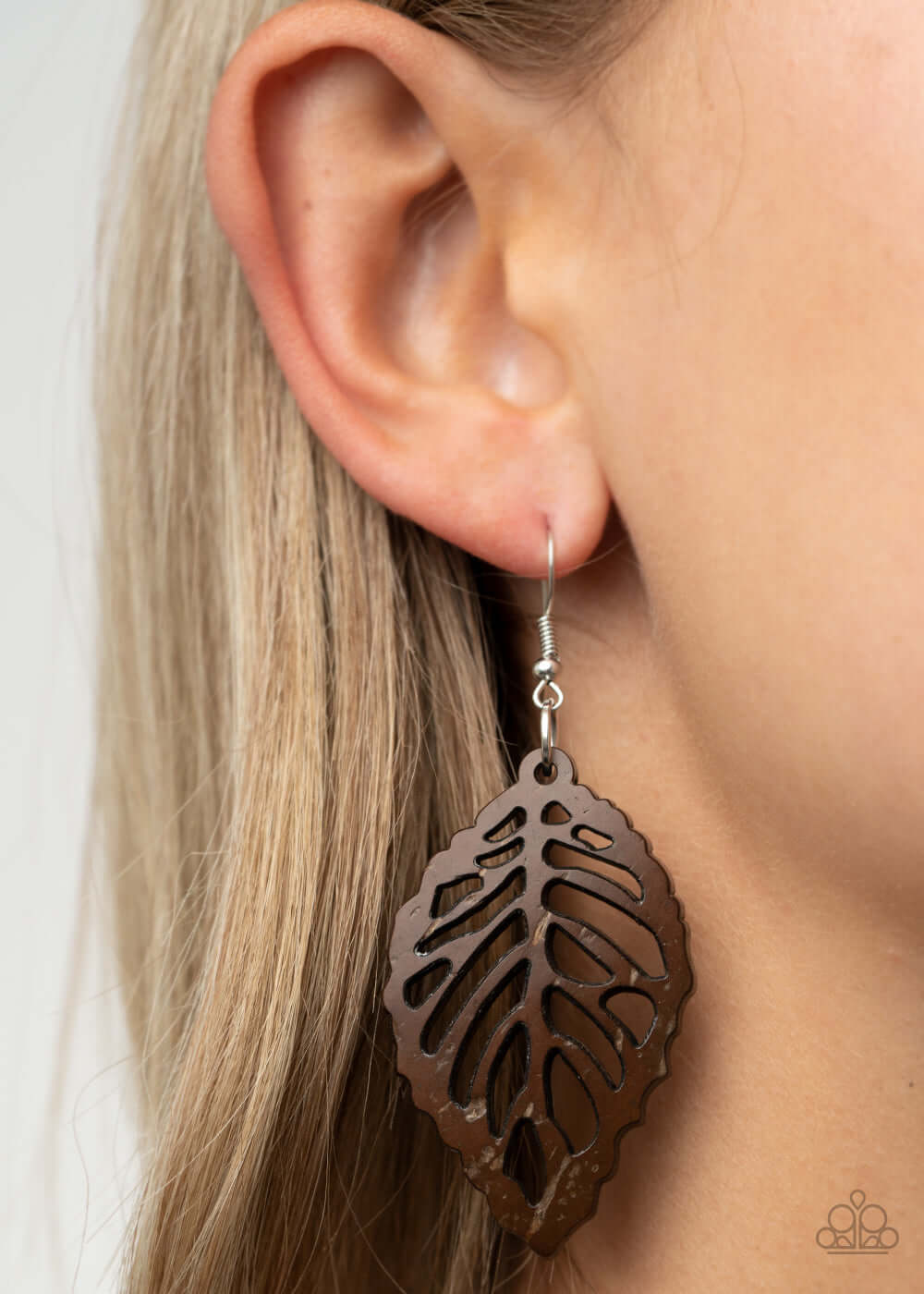 LEAF Em Hanging - Brown Paparazzi Accessories Earrings $5 Jewelry with Janet Morgan Earrings