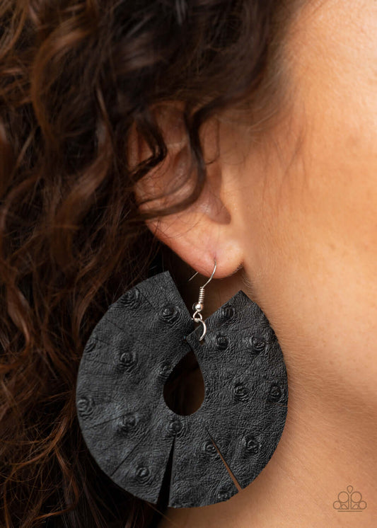 Palm Islands - Black Paparazzi Accessories Earrings $5 Jewelry with Janet Morgan Earrings