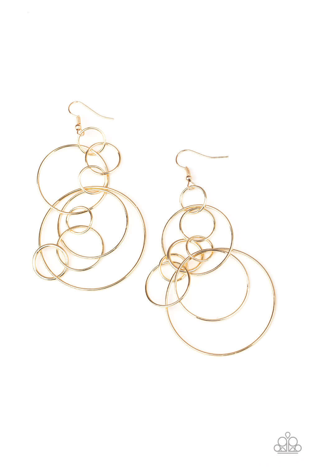 Running Circles Around You - Gold Paparazzi Accessories Earrings $5 Jewelry with Janet Morgan Earrings