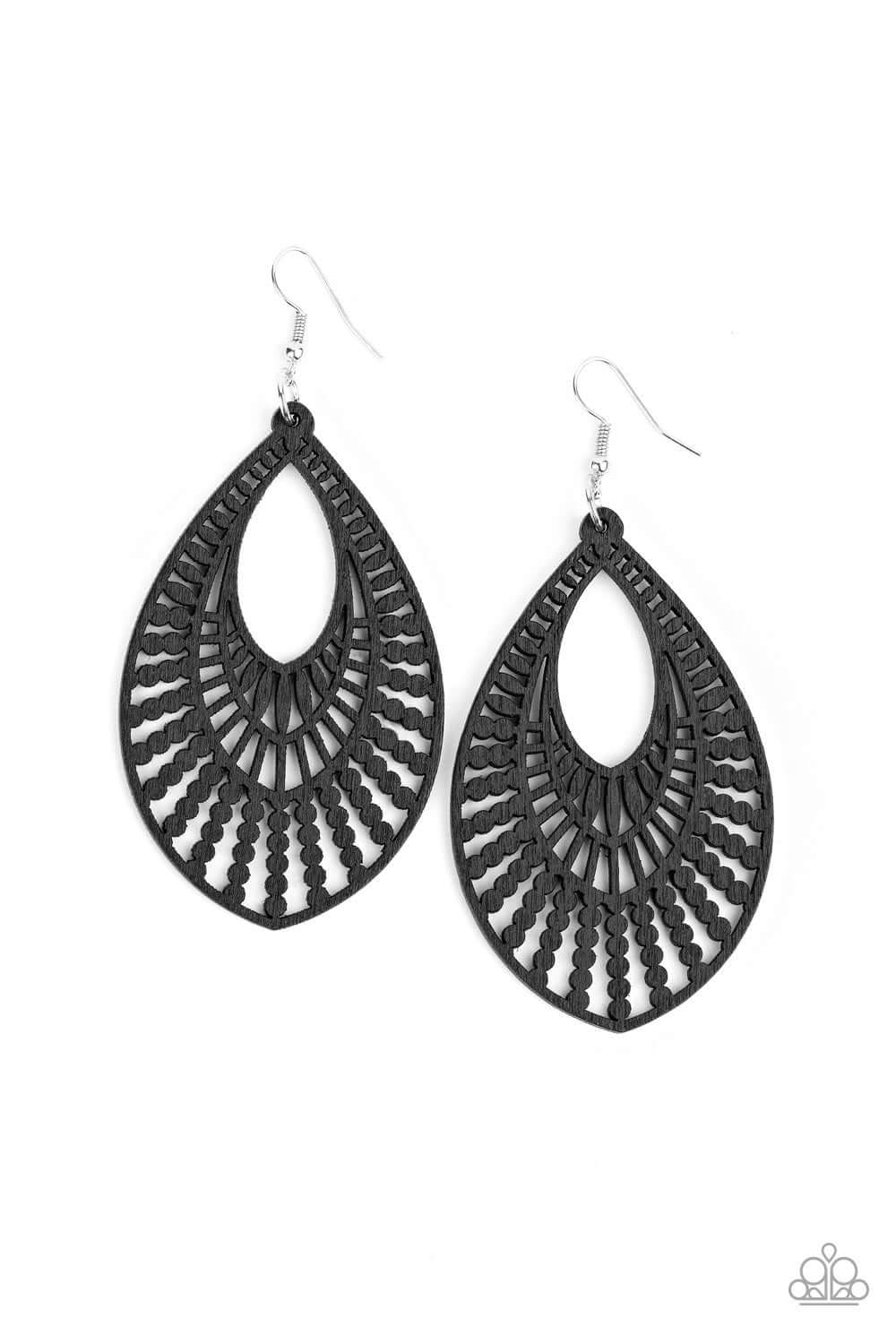 Bermuda Breeze - Black - Paparazzi Accessories Earrings $5 Jewelry with Janet Morgan Earrings