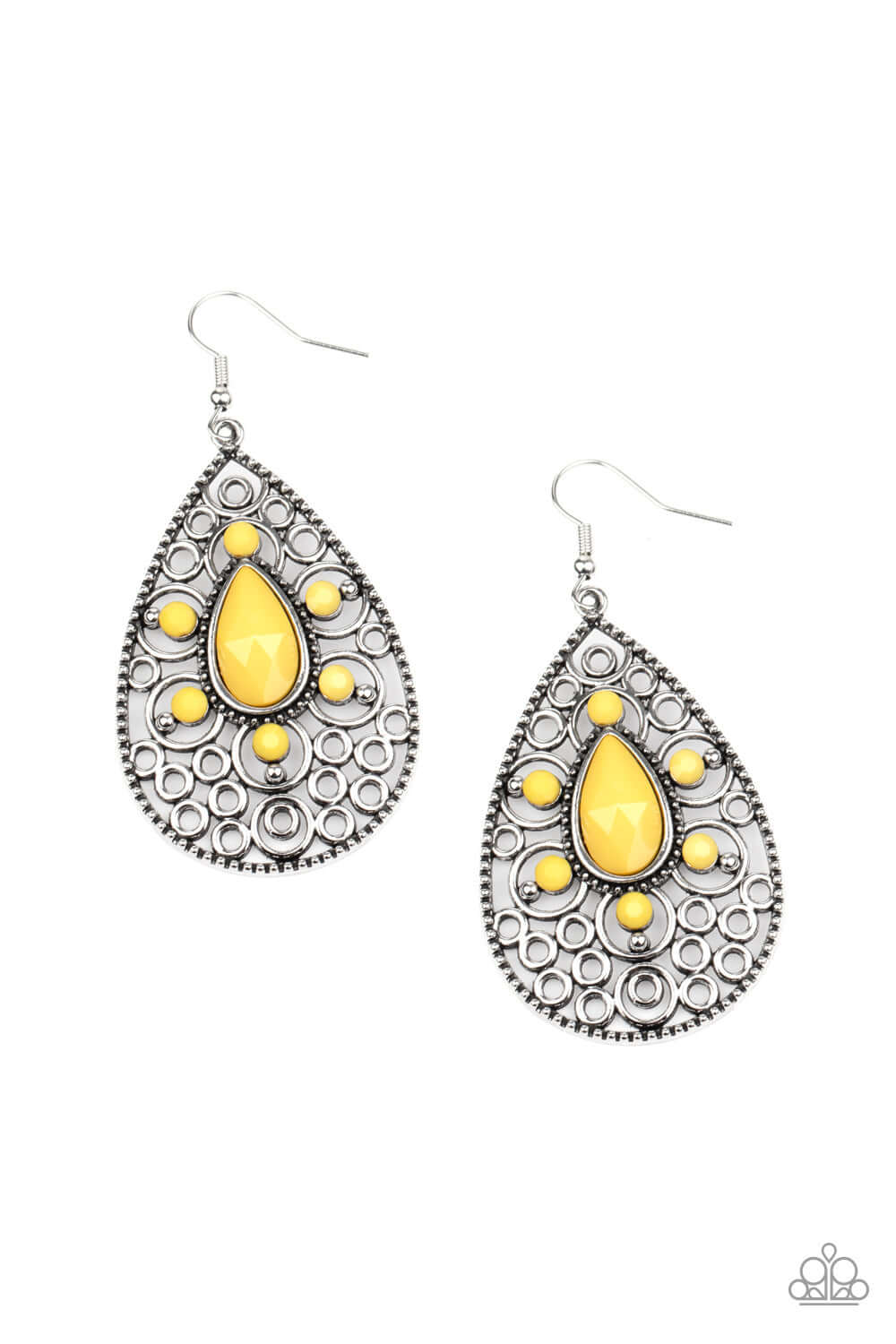 Modern Garden - Yellow Paparazzi Accessories Earrings $5 Jewelry with Janet Morgan Earrings