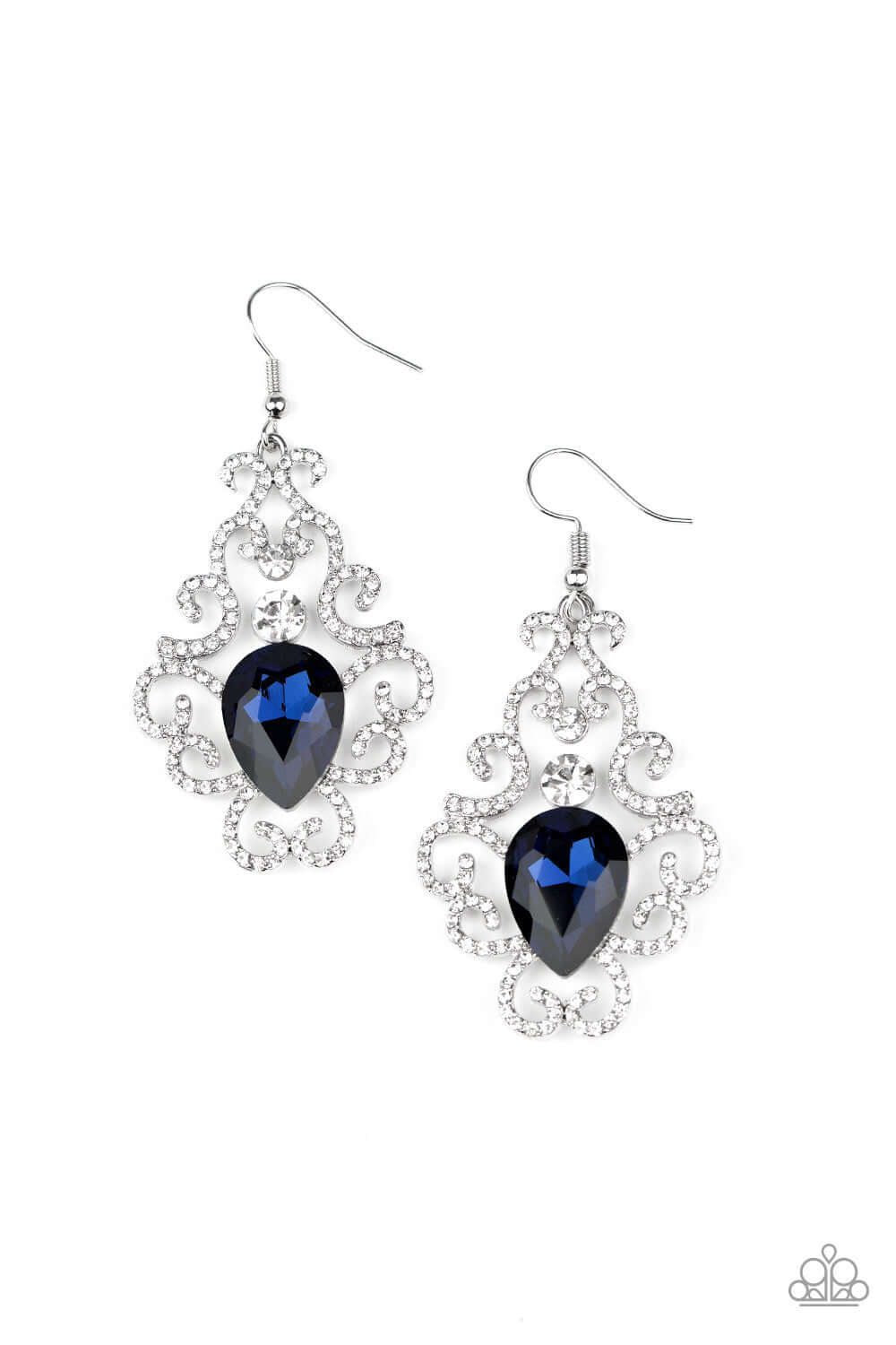 Happily Ever AFTERGLOW - Blue Paparzzi Accessories Earrings $5 Jewelry with Janet Morgan Jewelry