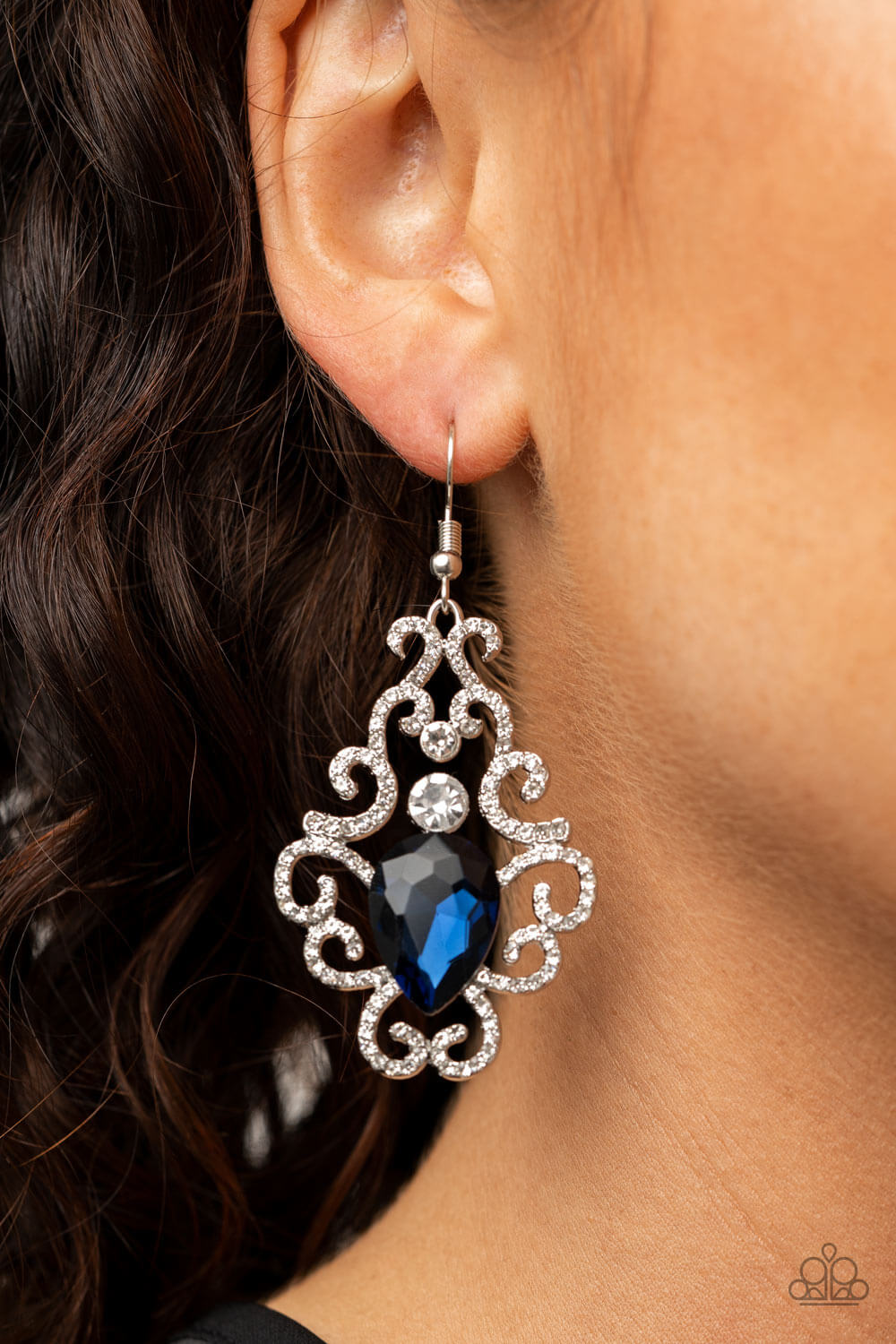 Happily Ever AFTERGLOW - Blue Paparzzi Accessories Earrings $5 Jewelry with Janet Morgan Jewelry