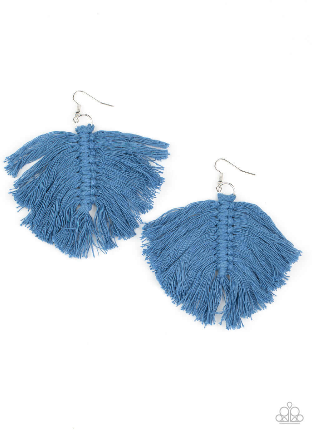 Macrame Mamba - Blue Paparazzi Accessories Earrings $5 Jewelry with Janet Morgan Earrings