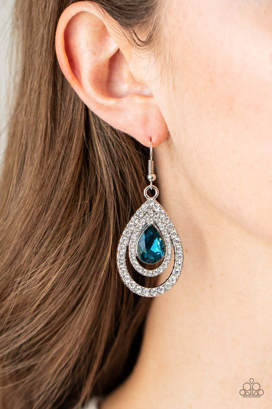 So The Story GLOWS - Blue Paparazzi Accessories Earrings $5 Jewelry with Janet Morgan Earrings