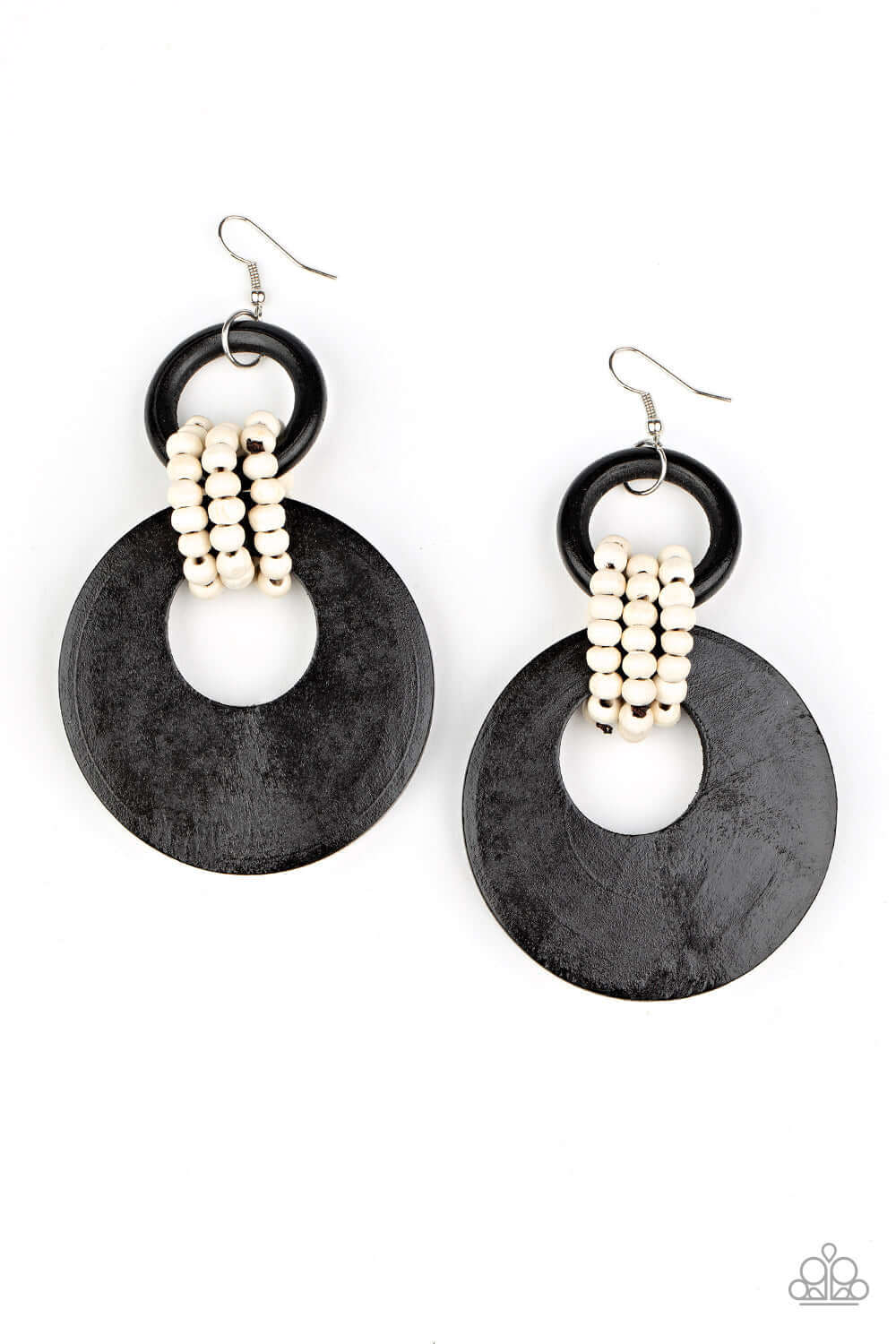 Beach Day Drama - Black - Paparazzi Accessories Earrings $5 Jewelry with Janet Morgan Earrings