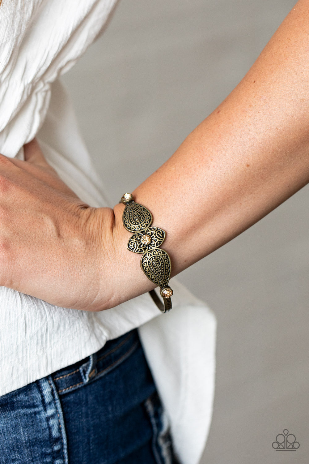 Flourishing Fashion - Brass Paparazzi Accessories Bracelet $5 Jewelry with Janet Morgan Bracelets