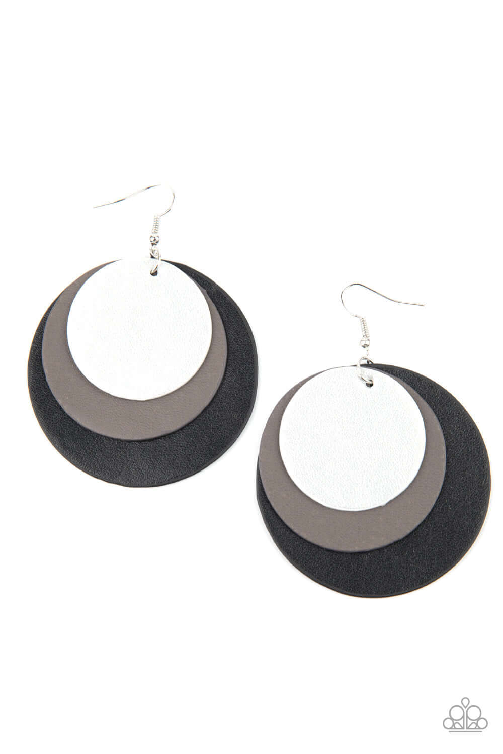 LEATHER Forecast - Black Paparazzi Accessories Earrings $5 Jewelry with Janet Morgan Earrings