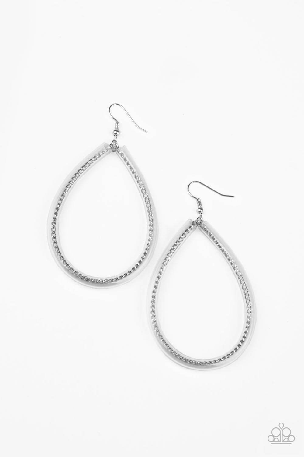 Just ENCASE You Missed It - Silver Paparazzi Accessories Earring $5 Jewelry with Janet Morgan Earrings