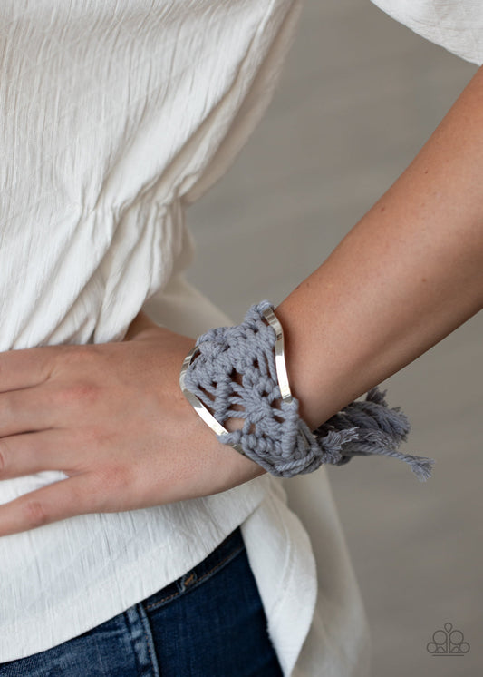 Macrame Mode - Silver Paparazzi Accessories Bracelet $5 Jewelry with Janet Morgan Bracelets