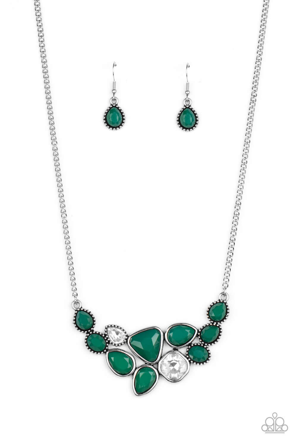 Breathtaking Brilliance - Green - Paparazzi Accessories Necklace $5 Jewelry with Janet Morgan Necklaces