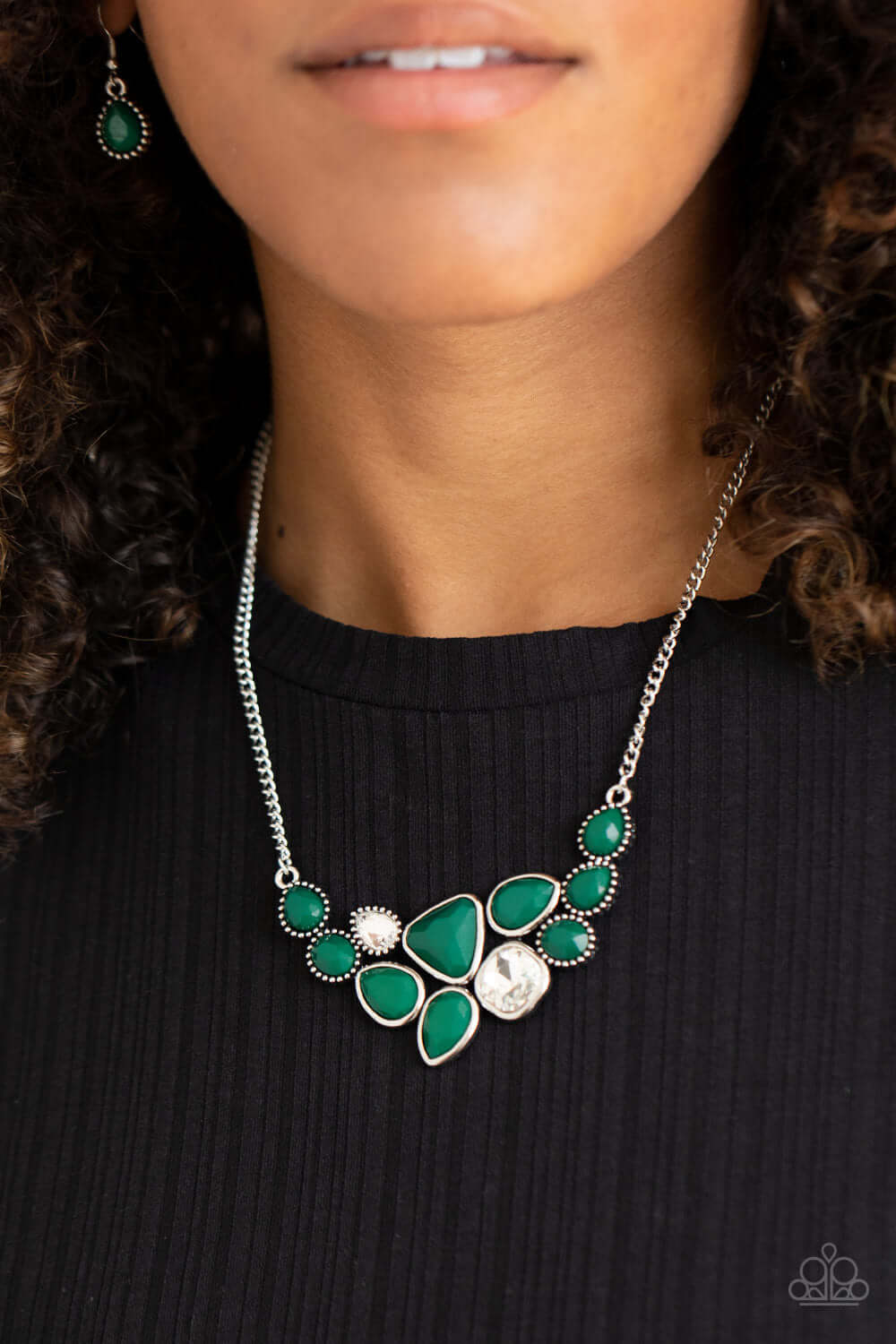 Breathtaking Brilliance - Green - Paparazzi Accessories Necklace $5 Jewelry with Janet Morgan Necklaces