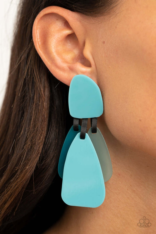 All FAUX One - Blue- Paparazzi Accessories Earrings $5 Jewelry with Janet Morgan Earrings