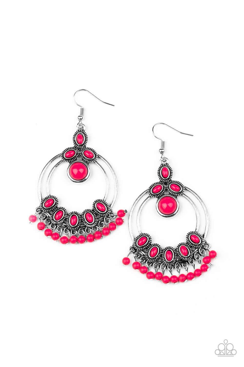 Palm Breeze - Pink Paparazzi Accessories Earrings $5 Jewelry with Janet Morgan Earrings