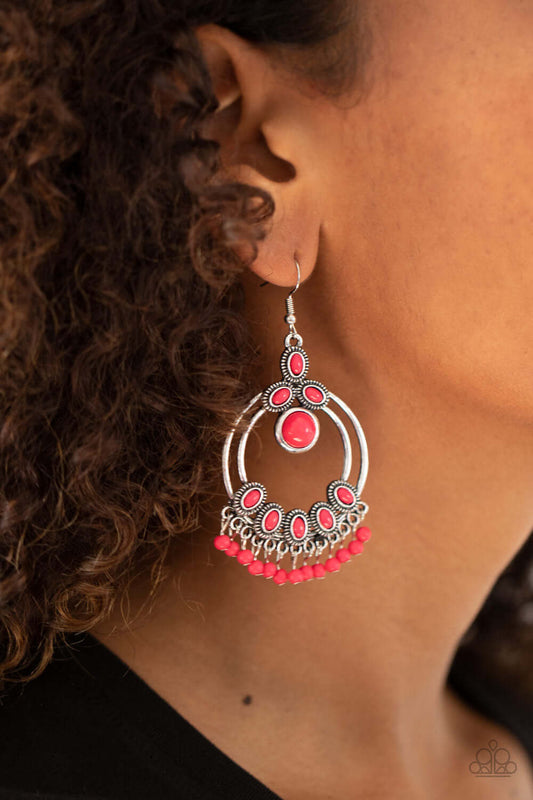 Palm Breeze - Pink Paparazzi Accessories Earrings $5 Jewelry with Janet Morgan Earrings