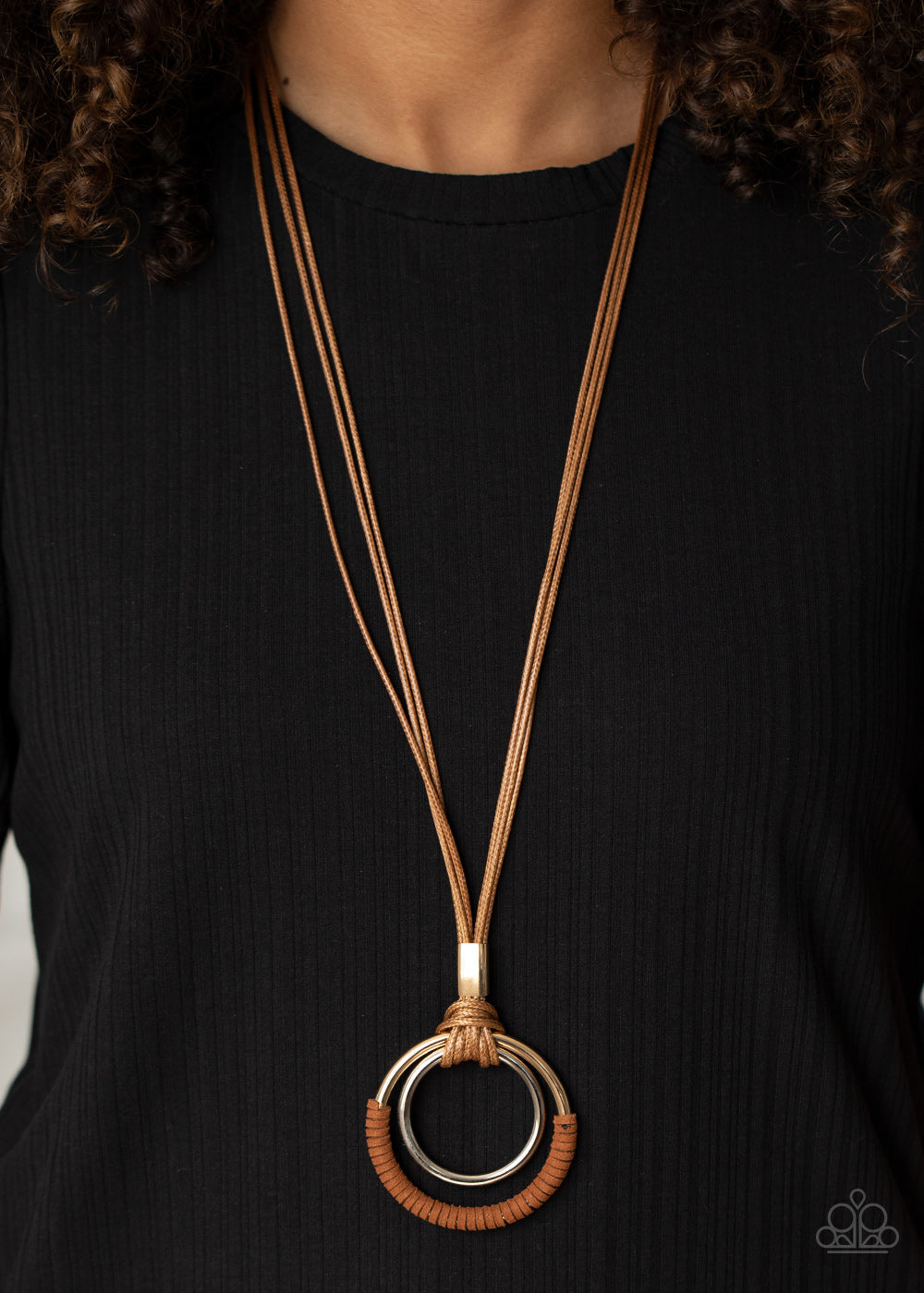 Elliptical Essence - Brown Paparazzi Accessories Necklace $5 Jewelry with Janet Morgan Necklaces