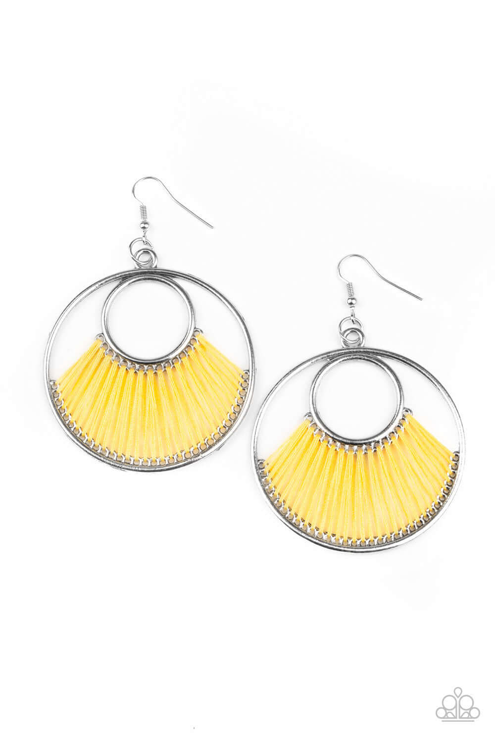 Really High-Strung - Yellow Paparazzi Accessories Earrings $5 Jewelry with Janet Morgan Earrings