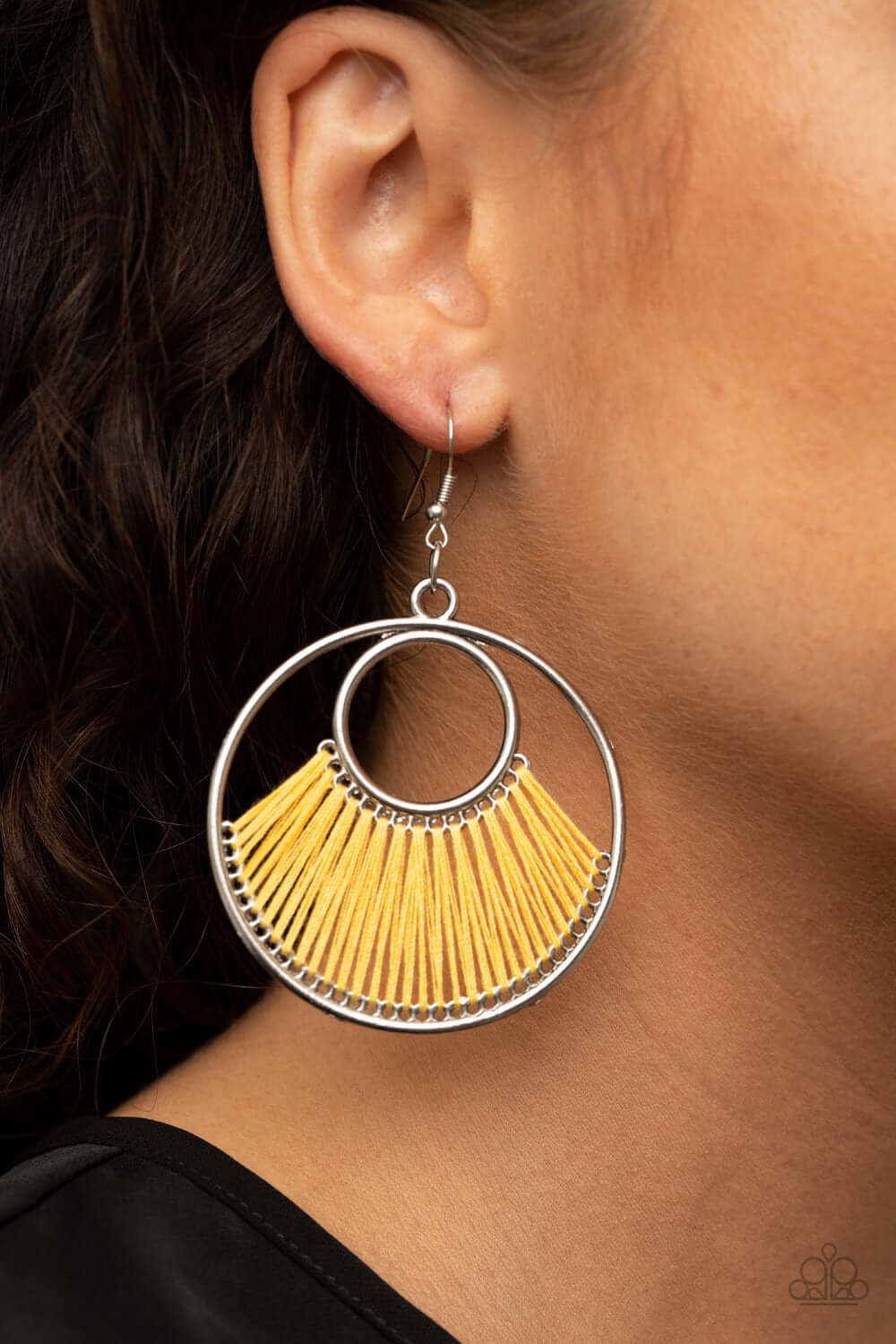 Really High-Strung - Yellow Paparazzi Accessories Earrings $5 Jewelry with Janet Morgan Earrings