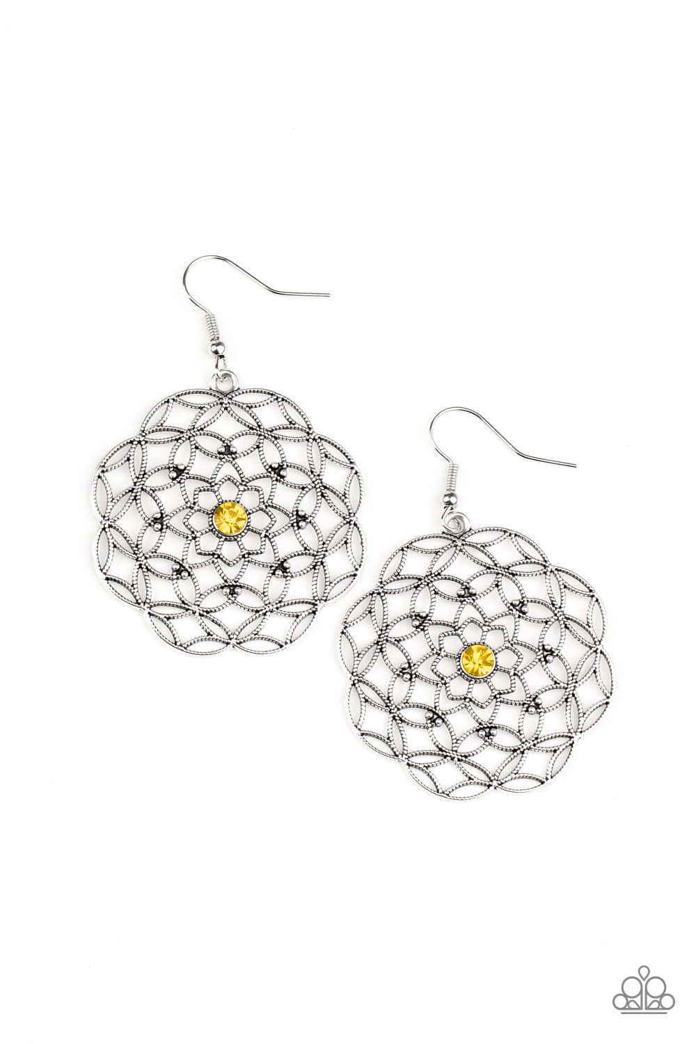 Botanical Bash - Yellow Paparazzi Accessories Earrings $5 Jewelry with Janet Morgan Earrings