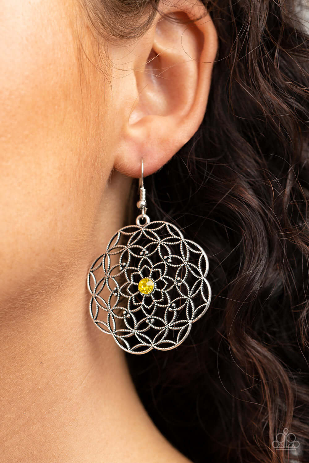 Botanical Bash - Yellow Paparazzi Accessories Earrings $5 Jewelry with Janet Morgan Earrings