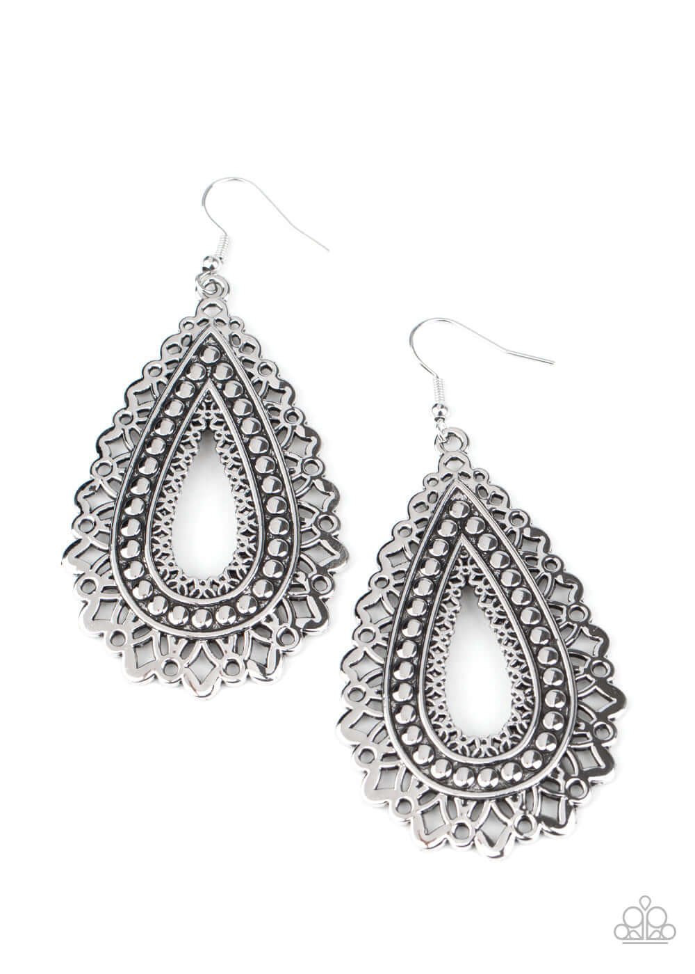 TMST Bling Texture Garden - Silver Paparazzi Accessories Earrings