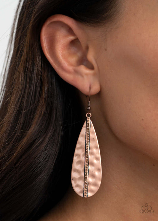 On The Up and UPSCALE - Copper Paparazzi Accessories Earrings $5 Jewelry with Janet Morgan Earrings