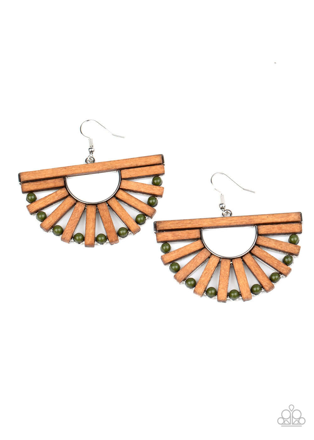 Wooden Wonderland - Green Paparazzi Accessories Earrings $5 Jewelry with Janet Morgan Earrings