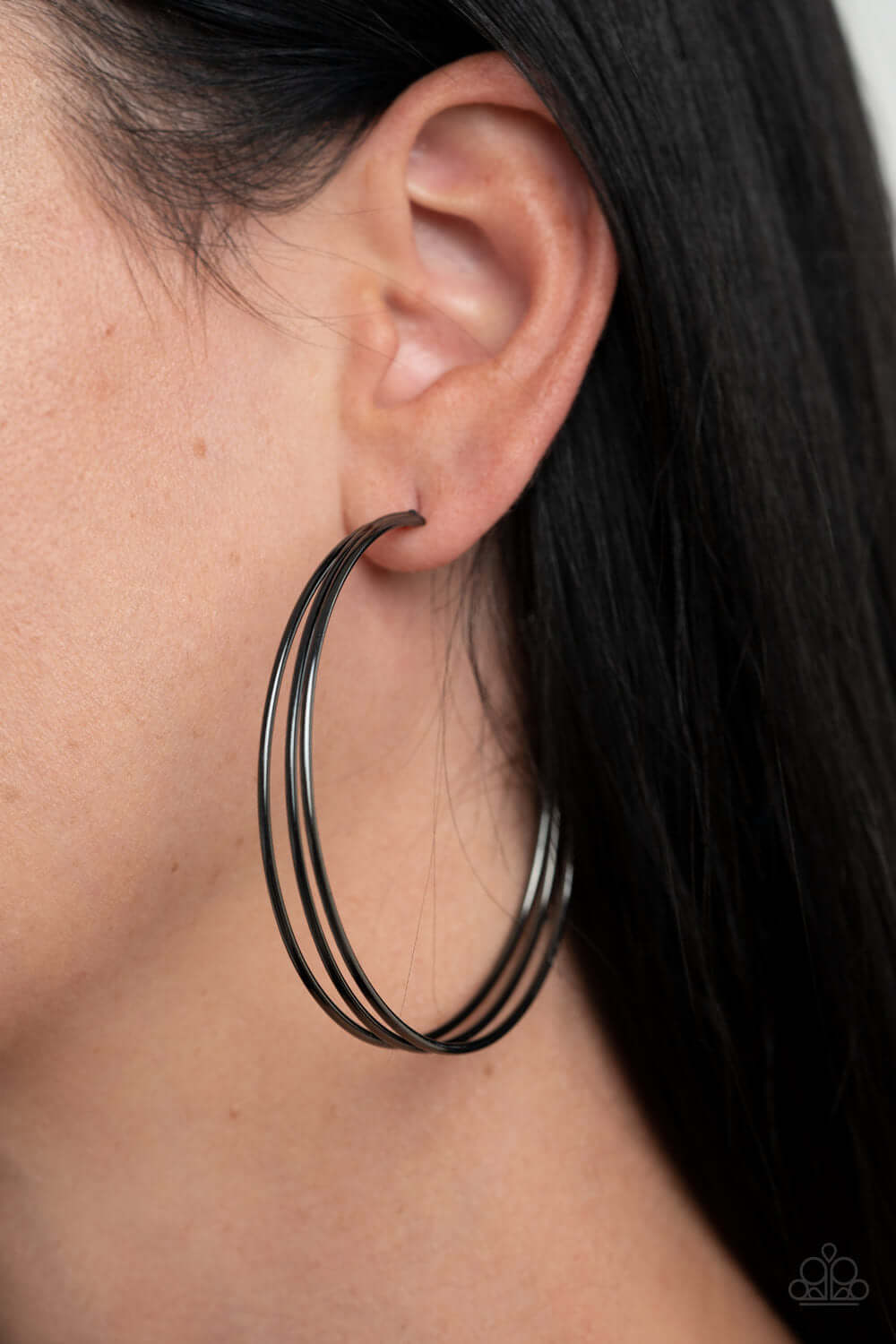 Rimmed Radiance - Black Paparazzi Accessories Earrings $5 Jewelry with Janet Morgan Earrings