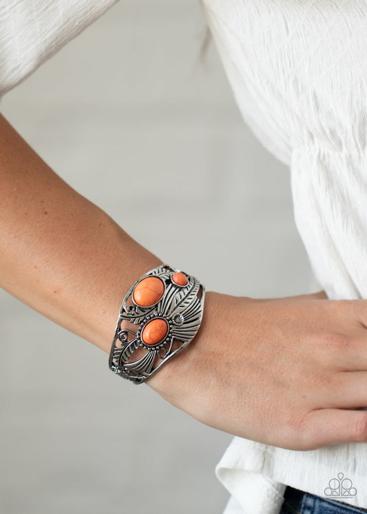 Mojave Moods - Orange Paparazzi Cuff Bracelet $5 Jewelry with Janet Morgan Bracelets