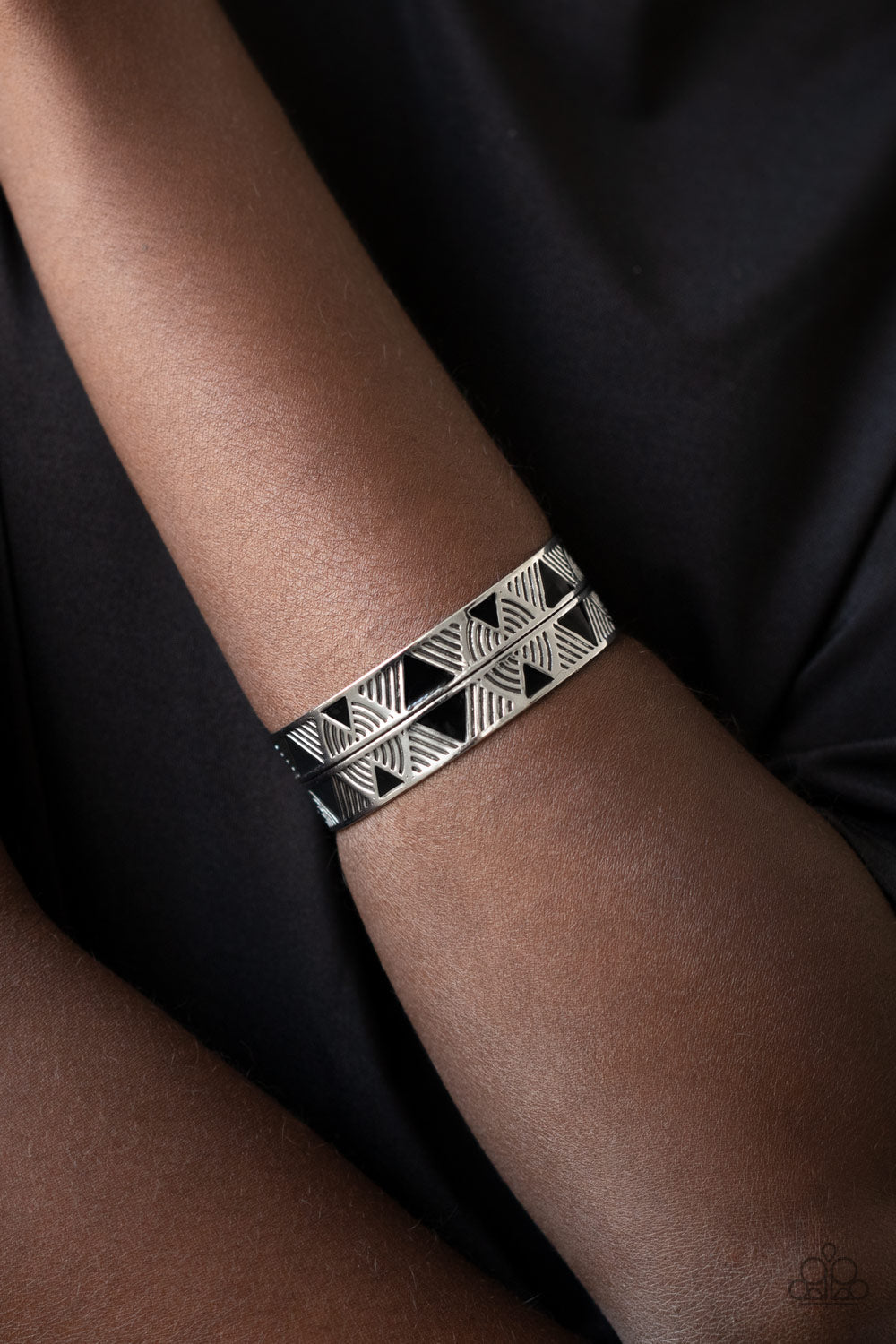 Hidden Glyphs - Black Paparazzi Accessories Bracelet $5 Jewelry with Janet Morgan Bracelets