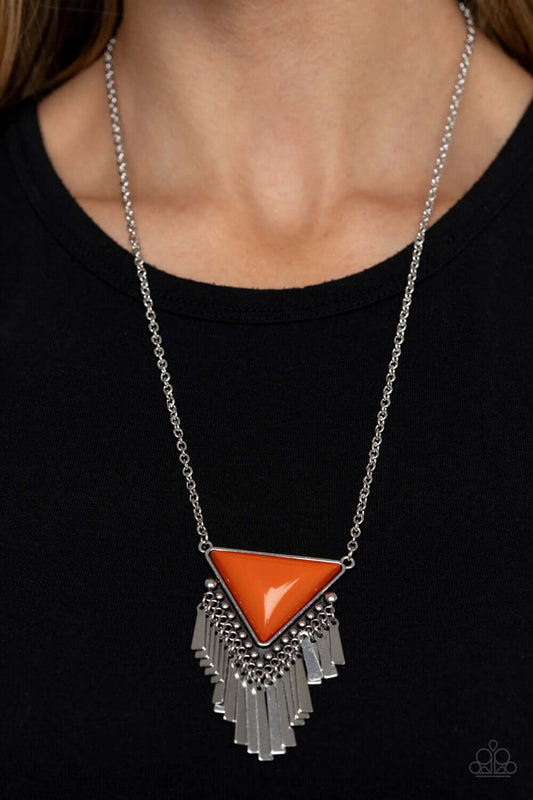 Badlands Bonanza - Orange - Paparazzi Accessories Necklace $5 Jewelry with Janet Morgan Necklace