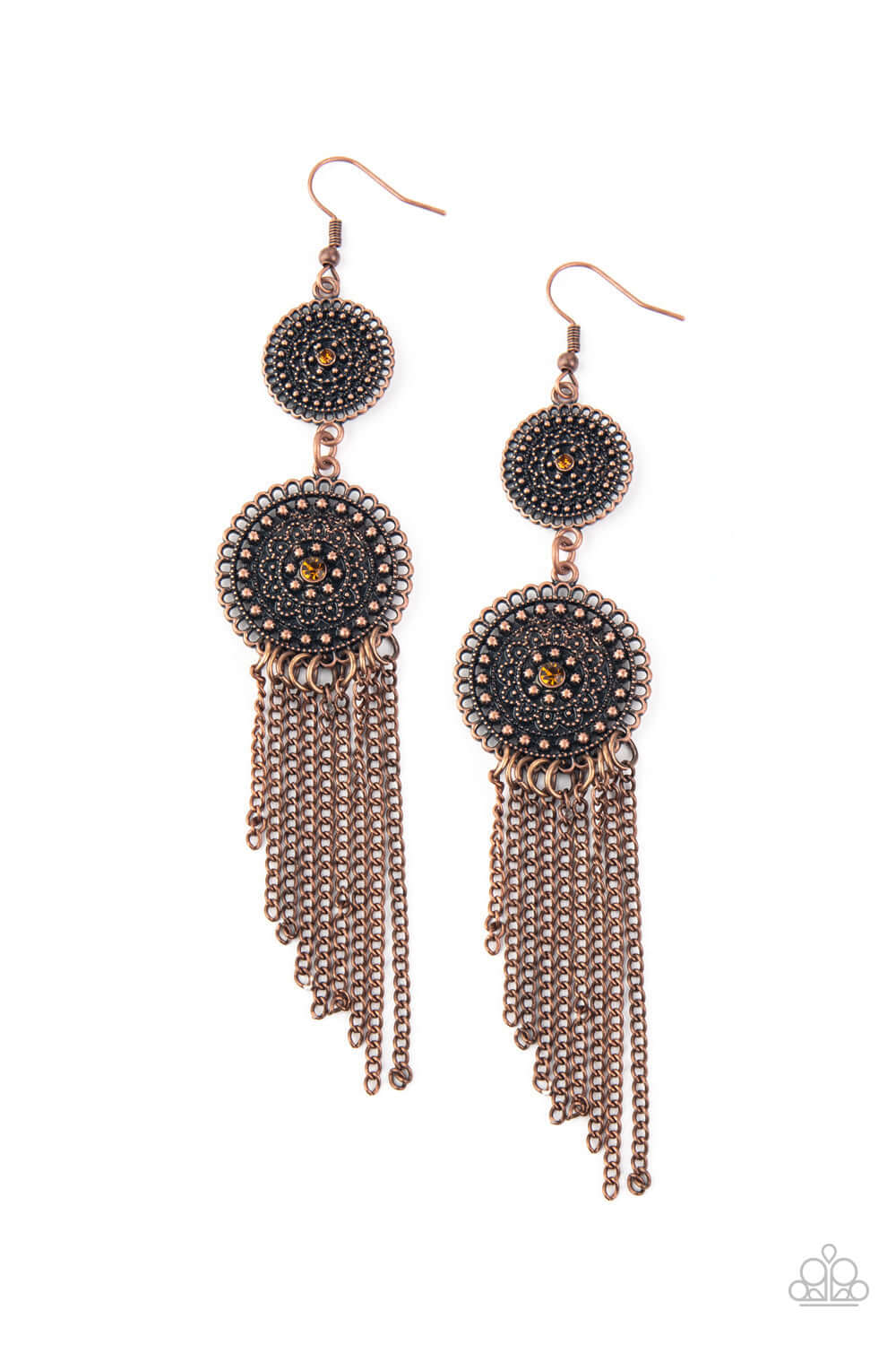 Medallion Mecca - Copper Paparazzi Accessories Earrings $5 Jewelry with Janet Morgan Earrings