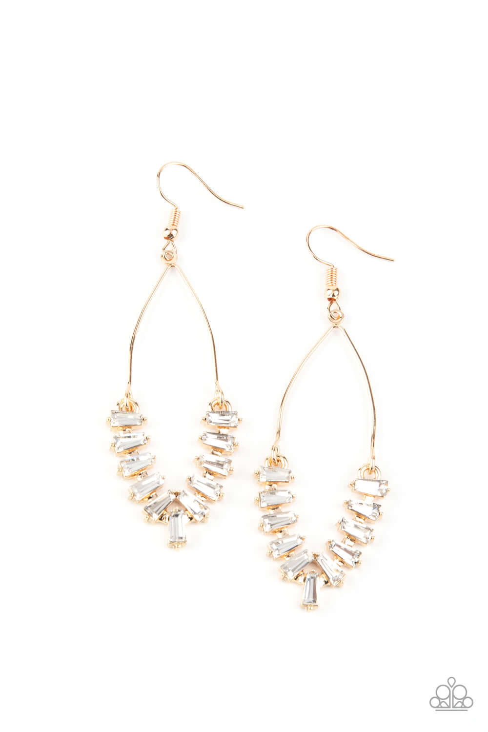 Me, Myself, and ICE - Gold Paparazzi Accessories Earrings $5 Jewelry with Janet Morgan Earrings