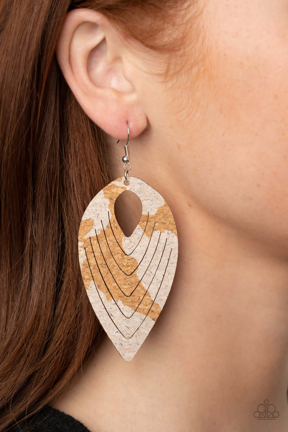 Cork Cabana - White Paparzzi Accessories Earrings $5 Jewelry with Janet Morgan Earrings