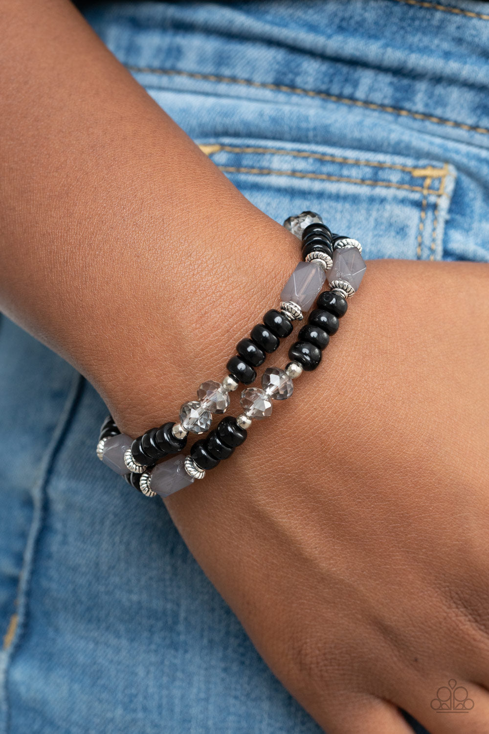 Delightfully Dainty - Black - Paparazzi Accessories Bracelet $5 Jewelry with Janet Morgan Bracelets