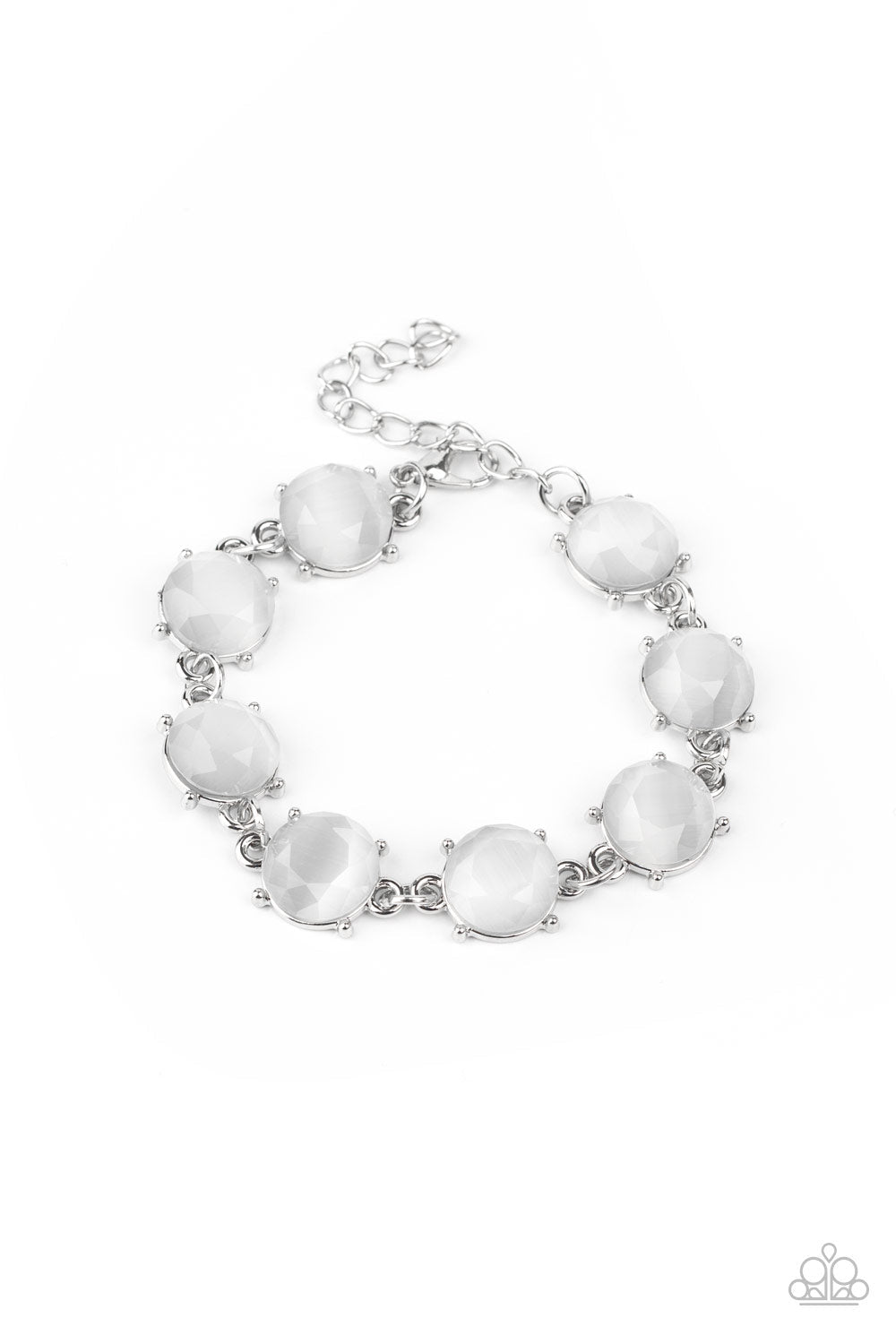 Ms. GLOW-It-All - Paparazzi Accessories White Bracelet $5 Jewelry with Janet Morgan Bracelets