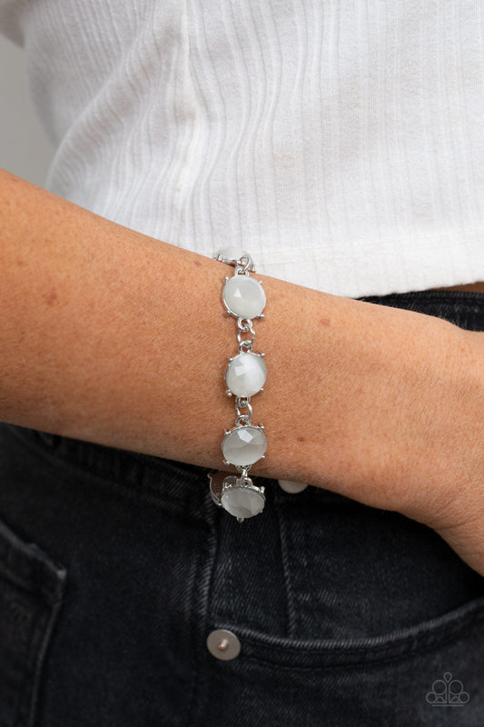 Ms. GLOW-It-All - Paparazzi Accessories White Bracelet $5 Jewelry with Janet Morgan Bracelets