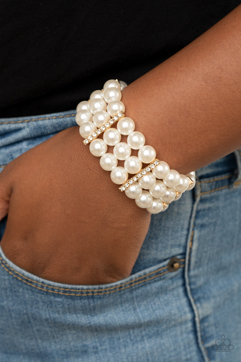 Modern Day Majesty - Gold Paparazzi Accessories Bracelet $5 Jewelry with Janet Morgan Bracelets