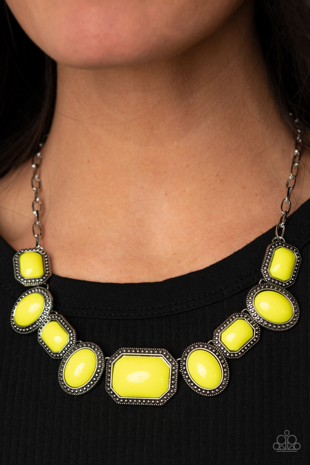 Lets Get Loud - Yellow Paparazzi Accessories Necklace $5 Jewelry with Janet Morgan Necklaces