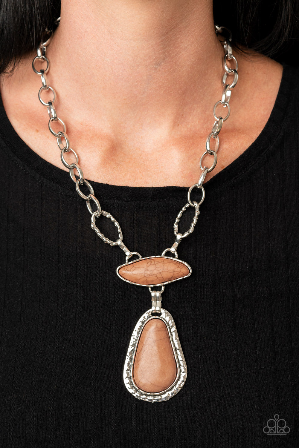 Rural Rapture - Brown Paparazzi Accessories Necklace $5 Jewelry with Janet Morgan Necklace