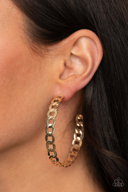 Climate CHAINge - Paparazzi Accessories Gold Earrings $5 Jewelry with Janet Morgan EARRINGS