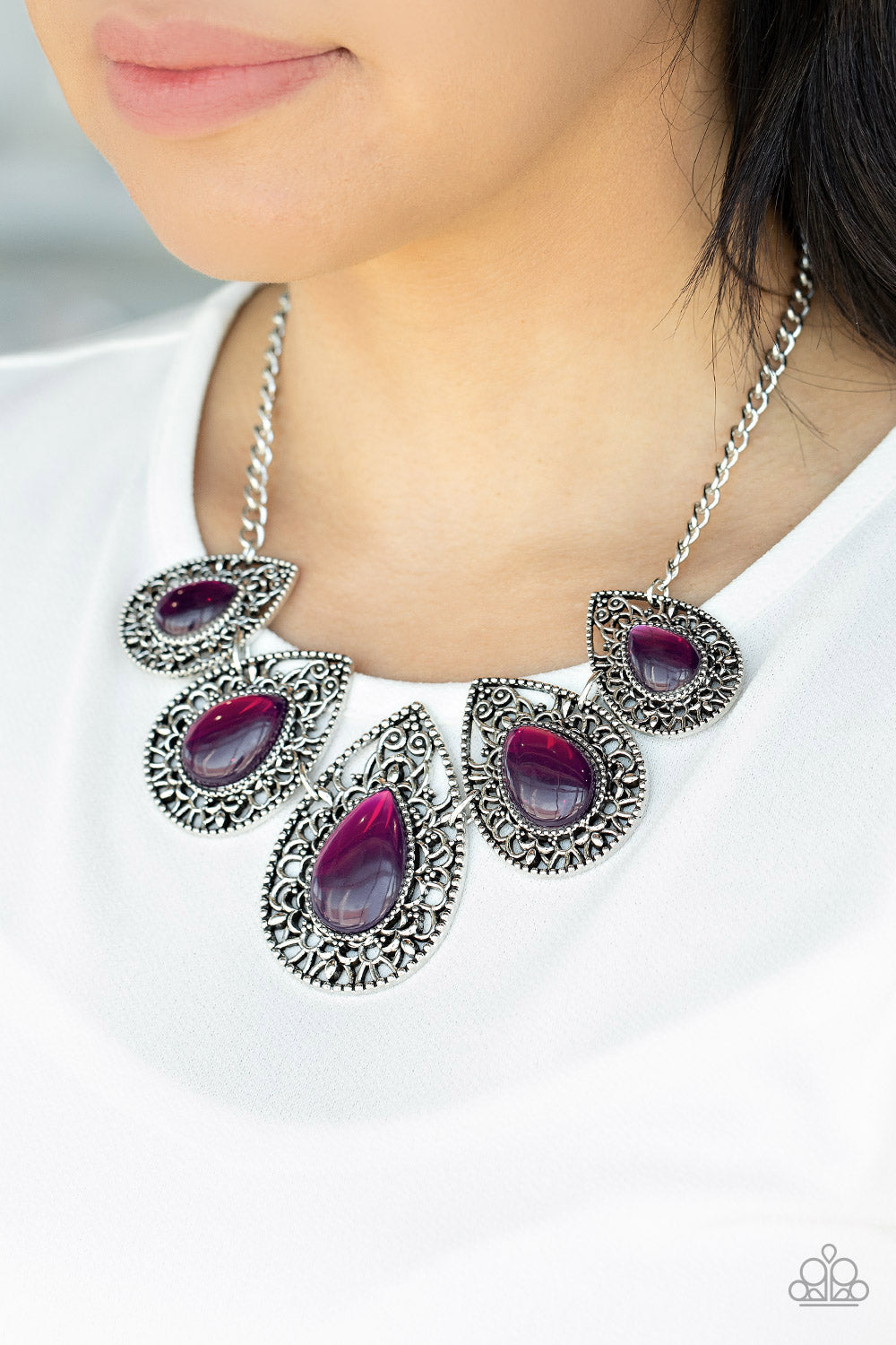 Opal Auras - Purple Paparazzi Accessories Necklace $5 Jewelry with Janet Morgan Necklaces