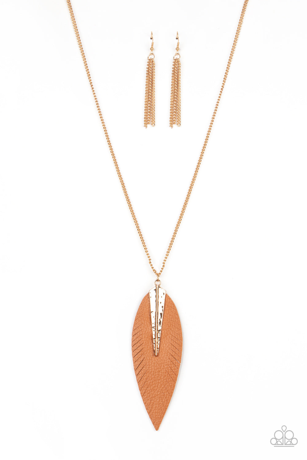 Quill Quest - Gold Paparazzi Accessories Necklace $5 Jewelry with Janet Morgan Necklaces