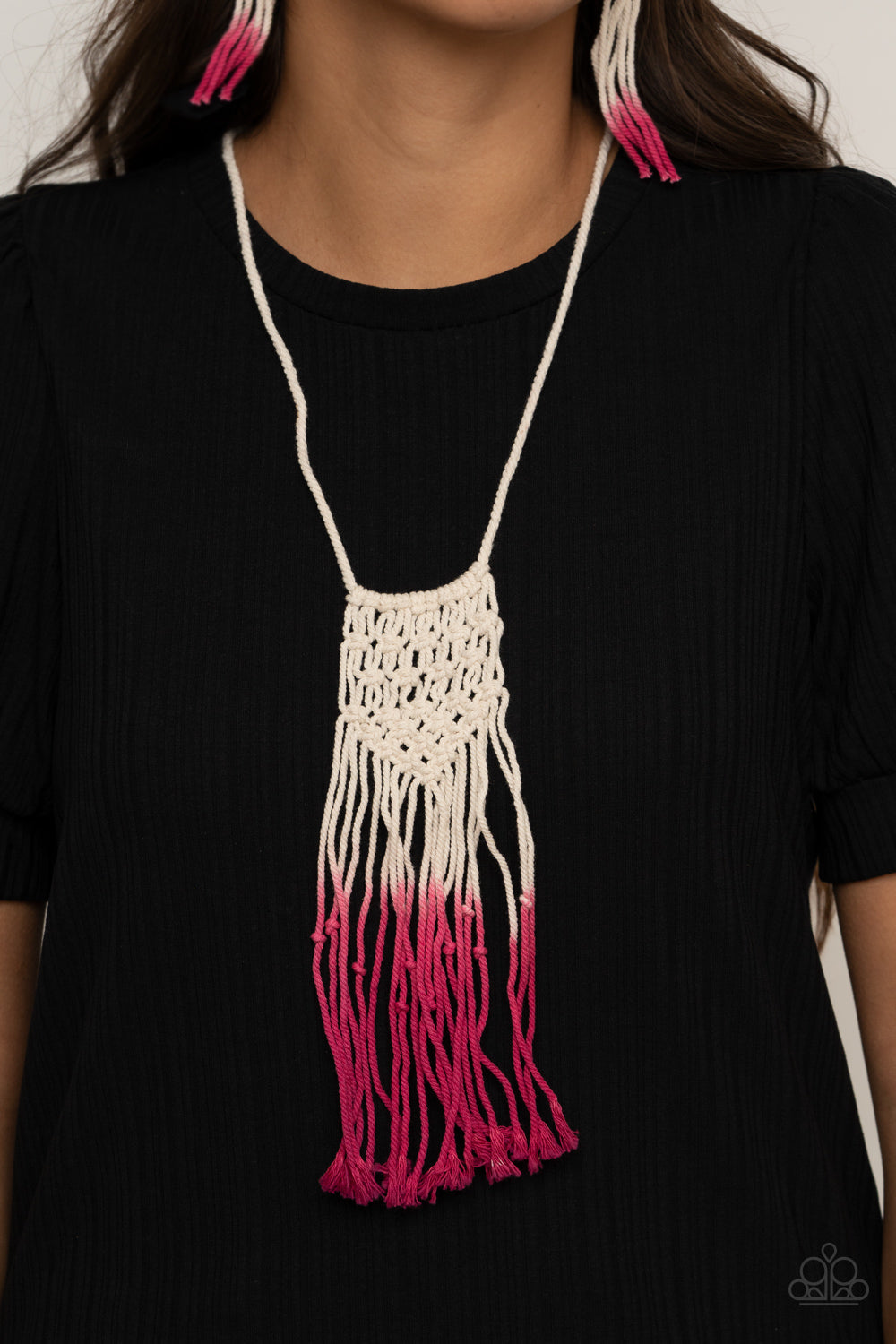 TMST Bling Surfin The Net - Pink Paparazzi Accessories Necklace