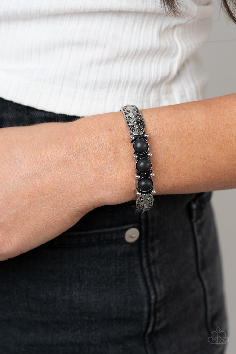 Mojave Glyphs - Paparazzi Accessories Black Bracelet $5 Jewelry with Janet Morgan Bracelets