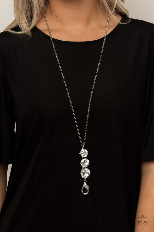 TRIPLE Effect - White Paparazzi Accessories Necklace $5 Jewelry with Janet Morgan Necklaces