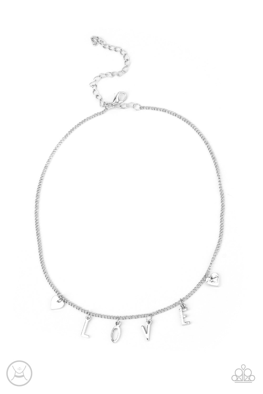 Love Conquers All - Silver Paparazzi Accessories Necklace $5 Jewelry with Janet Morgan Necklaces