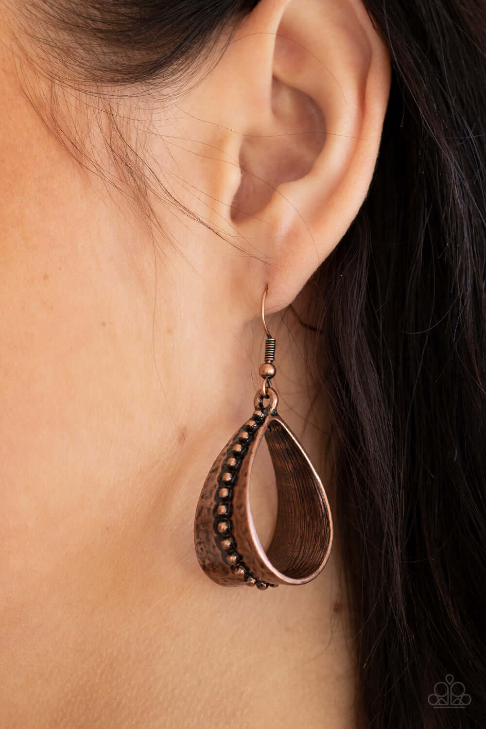 TMST Bling STIRRUP Some Trouble - Copper Paparazzi Accessories Earrings