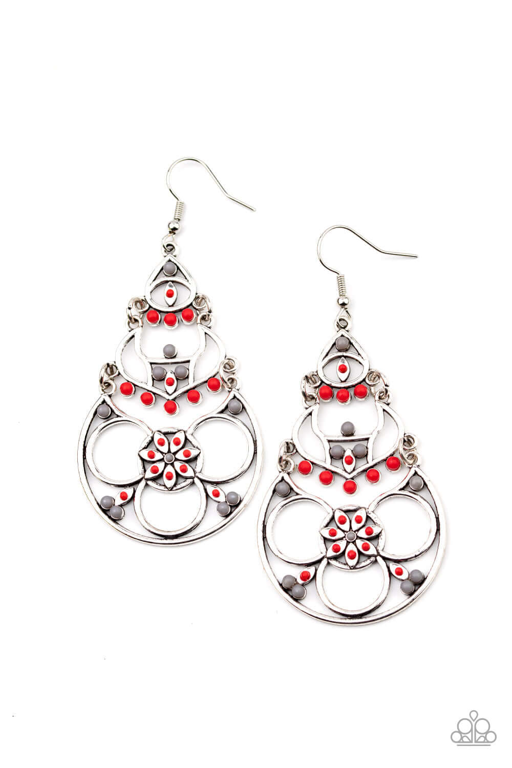 Garden Melody - Red Paparazzi Accessories Earrings $5 Jewelry with Janet Morgan Earrings