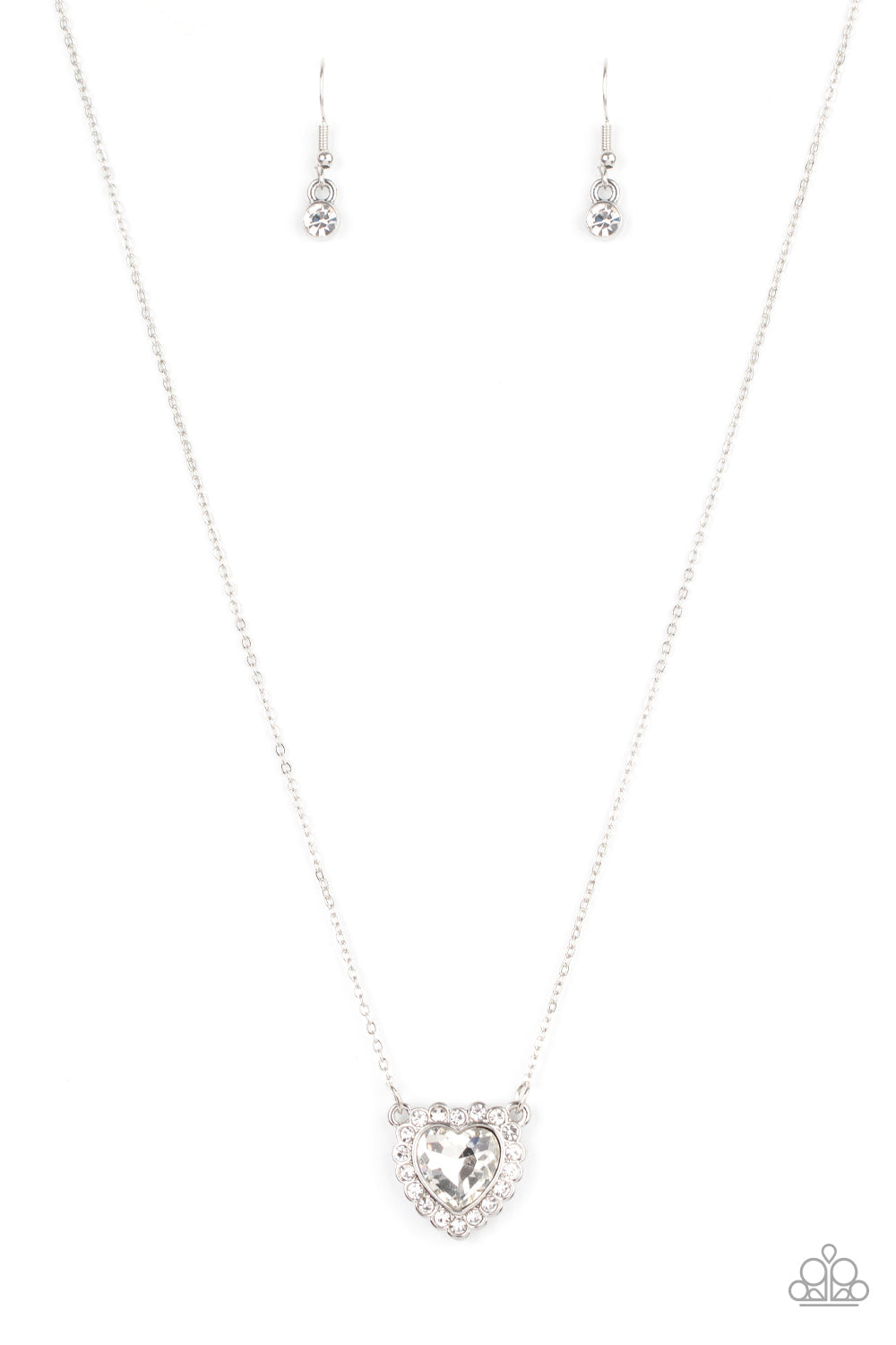 Out of the GLITTERY-ness of Your Heart - Paparazzi Accessories White $5 Jewelry with Janet Morgan Necklace